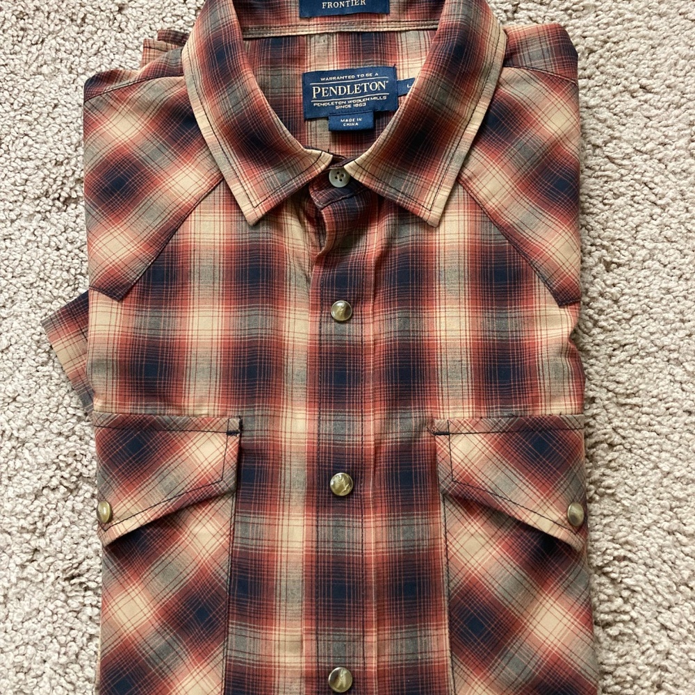 Pendleton Frontier short sleeve snap button shirt… - image 3